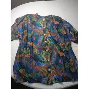 Vintage Sue Brett Art to wear NWT Women Button down Women XL